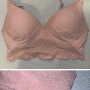 Soft Pink Seamless Bralette with Molded Cups and Supportive Band